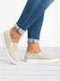 Loafers Worn Hole Round Toe Slip-On Flat Shoes